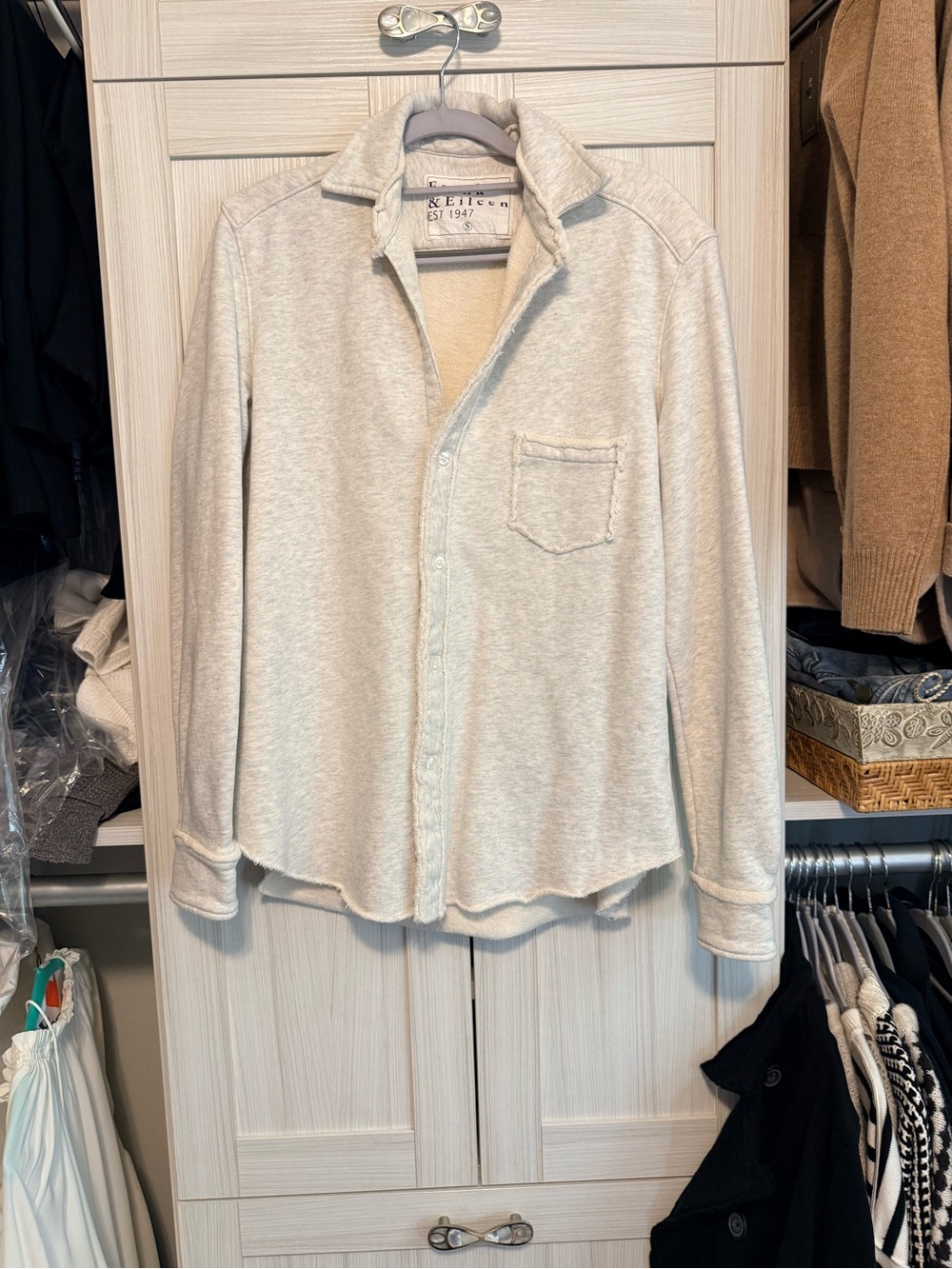 Frank & Eileen sweatshirt button up in triple fleece size small NWOT. PERFECT !